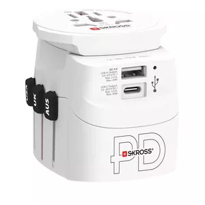 Power Plug Adapter Skross 61663 Universal White 100-250V 2.4A USB