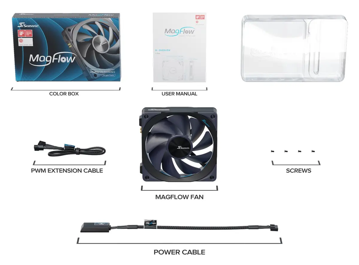 Вентилятор Seasonic MagFlow 1-Fan Kit Photo 6