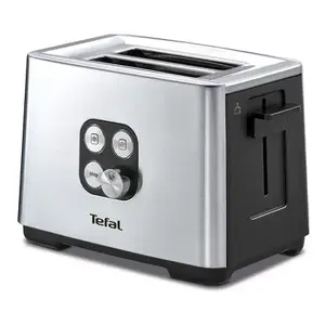 Toaster Tefal Equinox TT420D 2-slice 900W Black Stainless Steel with 7 browning levels, defrost, reheat, removable crumb tray