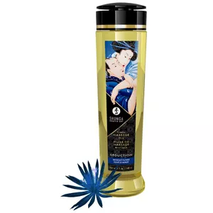 Masāžas eļļa Shunga Lavender Barojoša Mīkstinoša 240 ml — auksti spiesta formula ar E vitamīnu