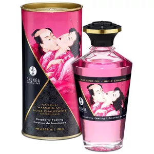 Разогревающий массажный лубрикант Shunga Raspberry Feeling, афродизиак для тела, 100 мл