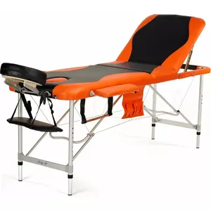 Masāžas gulta Bodyfit 3-segmentu alumīnija rāmis melni-oranžs modelis 1037