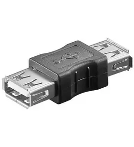 MicroConnect USBAFAF cable gender changer with USB A female to USB A female connectors in black