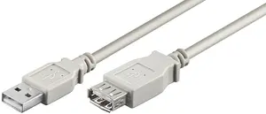 MicroConnect USB 2.0 kabelis USB A vīrietis uz USB A sieviete 0.1 m pelēks USBAAF01