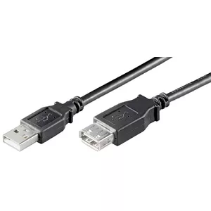 Microconnect USB2.0, M/F, 0.5m USB kabelis 0,5 m USB A Melns