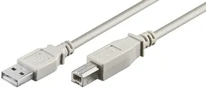 MicroConnect USB 2.0 Kabelis USB A uz USB B Vīrietis pret Vīrieti 1 Metrs Pelēks USBAB1