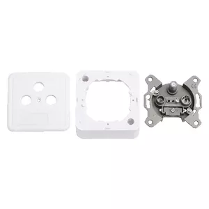 Outlet Box Type F LogiLink CA1003 Silver White