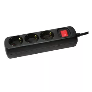 LogiLink LPS206B pagarinātājs 1,4 m 3 Maiņstrāvas izvade (-s) Melns
