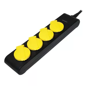 Удлинитель LogiLink LPS212 1.4м 4 AC розетки Черный Желтый