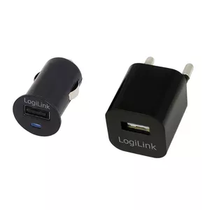 Power adapter/inverter LOGILINK PA0076 — Auto/Indoor 12–24V, USB, black, 26×26×45 mm