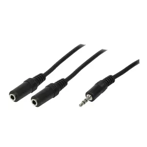 Audio Cable 3.5mm LogiLink CA1046 1x3.5mm - 2x3.5mm 0.2m Black