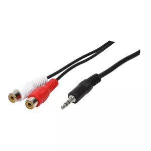 LogiLink 3.5mm Male to 2x RCA Female Audio Adapter Cable, 0.2m, Black