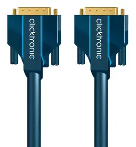 Clicktronic DVI-D savienojuma kabelis 2m zils vīrietis pret vīrieti 7.92 Gbit/s zelta kontakti
