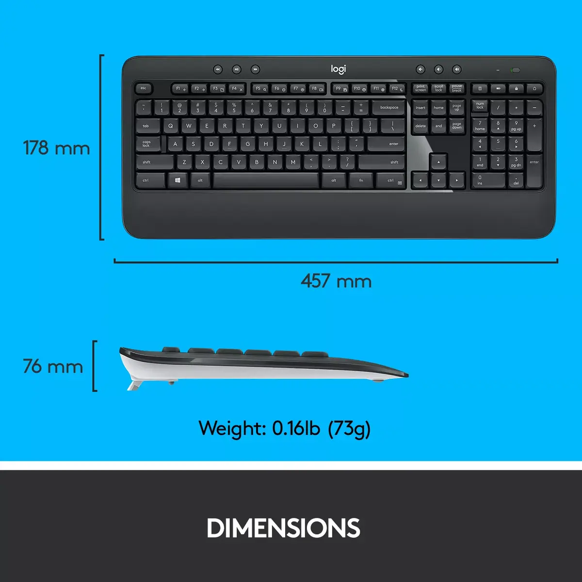 Bezvadu tastatūras un peles komplekts Logitech MK540 ADVANCED Photo 16
