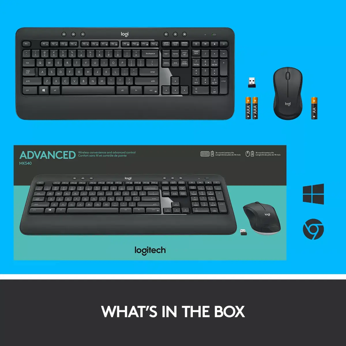 Bezvadu tastatūras un peles komplekts Logitech MK540 ADVANCED Photo 19