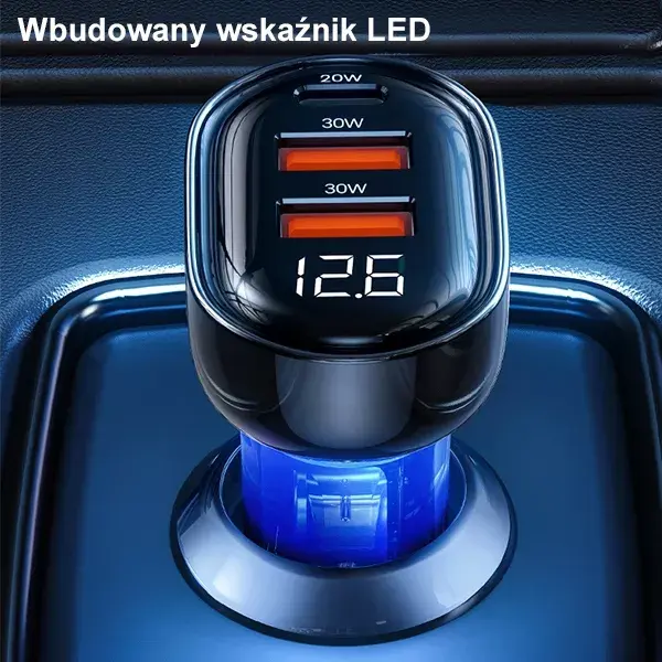 Авто зарядка usams CC159CC02 — 2×USB + 1×USB-C, 80W Photo 5
