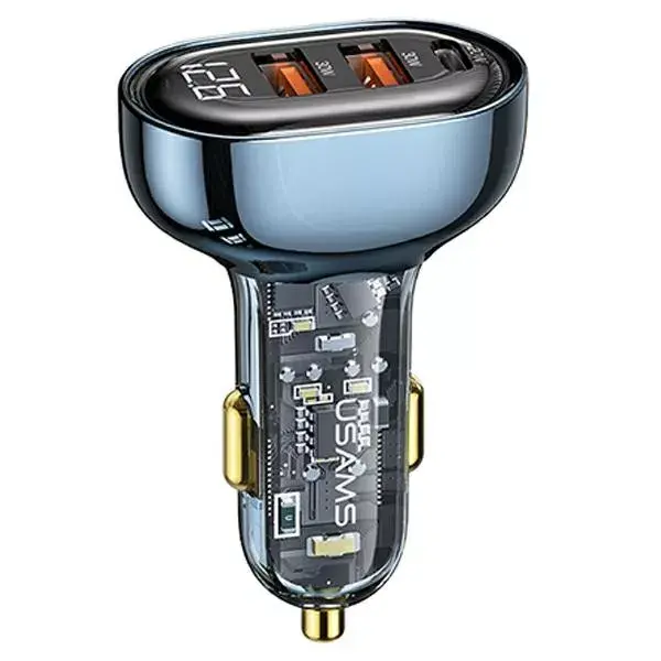 Авто зарядка usams CC159CC02 — 2×USB + 1×USB-C, 80W Photo 8