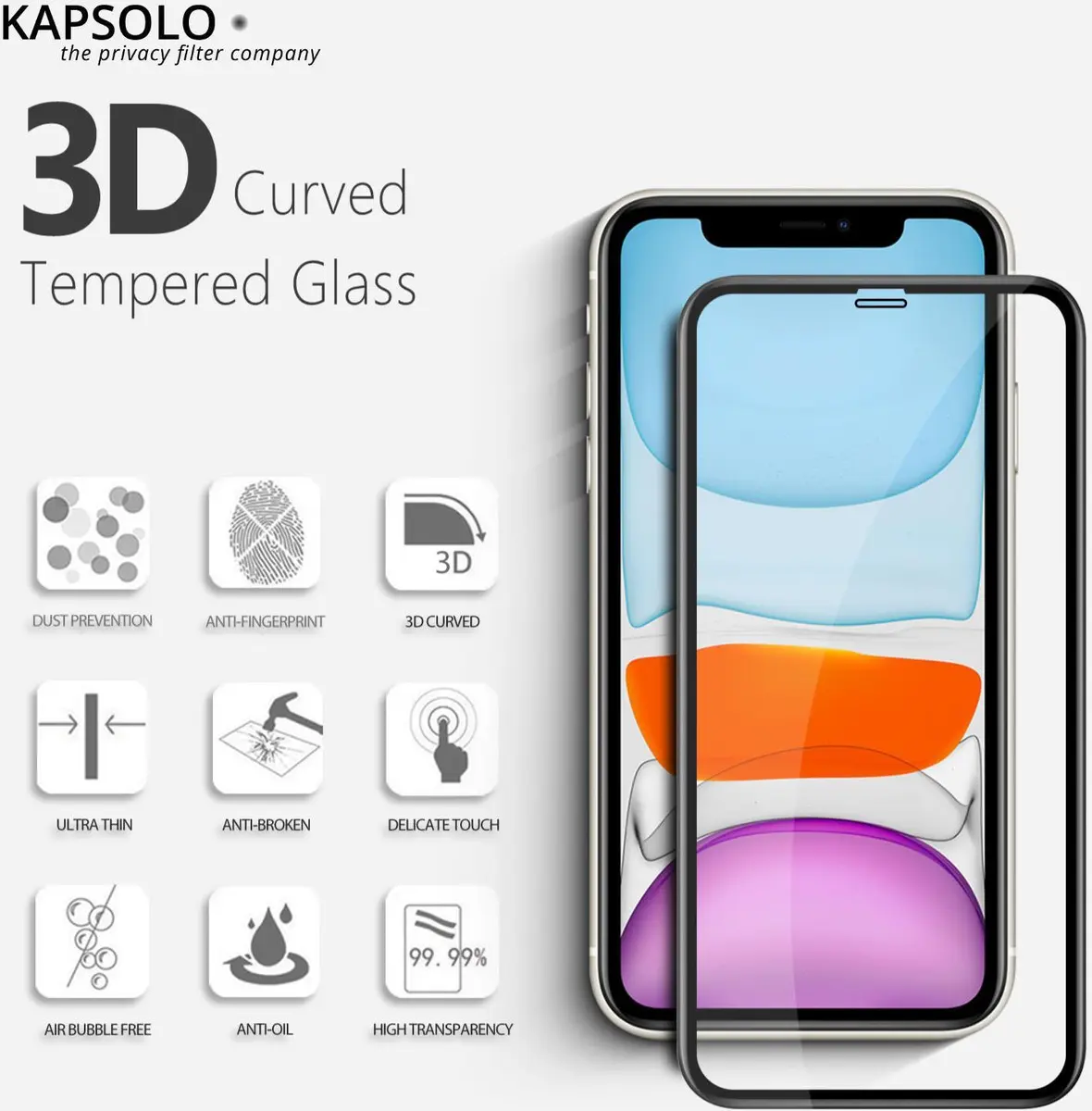 KAPSOLO Temperētais stikls iPhone 14 Pro
