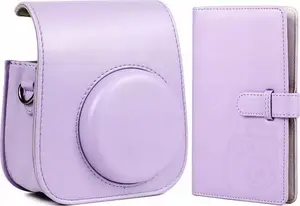 LoveInstant 2-in-1 Case and Album Set for Fujifilm Instax Mini 11 Purple