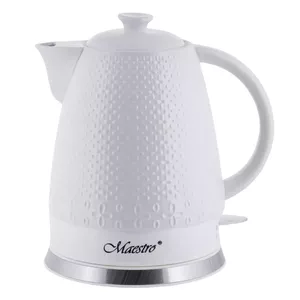 Электрический чайник Maestro MR-073 1,5 л 1500 Вт белый, рычажное управление, индикатор уровня воды