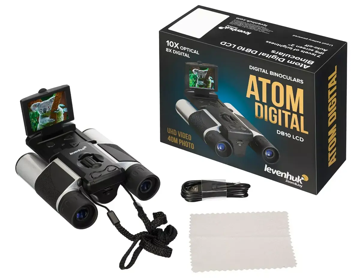 Binoklis Levenhuk Atom DB10 10× ar 2MP kameru Photo 9