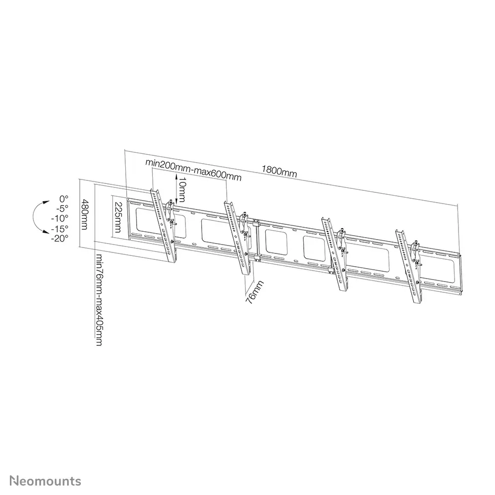Neomounts NS-WMB200BLACK настенное крепление для 40"–52" Photo 11