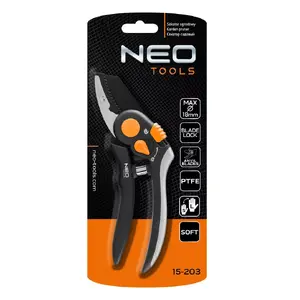 Pruning shears NEO tools 15-203 — handheld garden secateurs, single piece