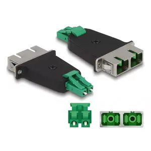 DeLOCK Оптический волоконный гибридный соединитель LC Duplex male к SC Duplex female зеленый