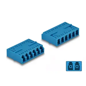 DeLOCK Optical Fiber Coupler HD LC Hexaplex female to LC Hexaplex female blue