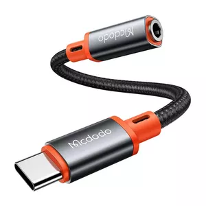 Переходник USB-C на AUX mini jack 3,5 мм аудио Mcdodo CA-7561, ЦАП, 0,11 м (черный)