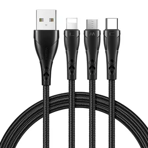 3v1 USB savienojums ar USB-C / Lightning / Micro USB kabeli, Mcdodo CA-6960, 1,2 m (melns)