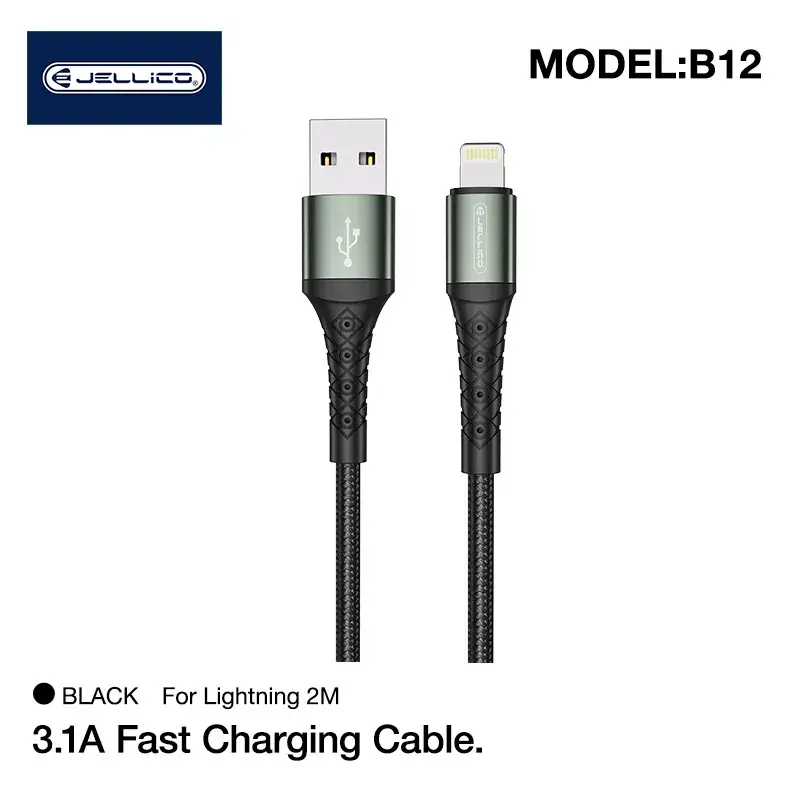 Jellico B12LIGBK Lightning — USB kabelis 2 m Photo 2