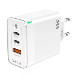 Сетевой зарядный адаптер Jellico C79 GaN 65W, 2x USB-C, 3.3–20В (1.5–3.25A), белый