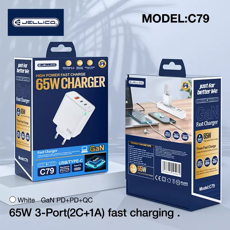Jellico C79 GaN 65W USB-C lādētājs Photo 5