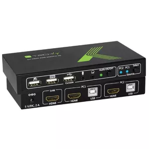 KVM slēdzis Techly 2x1 USB HDMI 4Kx2K IDATA KVM-HDMI2U