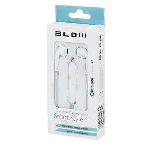 Austiņas BLOW 32-779 — bezvadu Bluetooth iekšķīgās (in-ear) austiņas, baltas, zvanīšanai un mūzikai