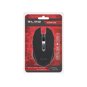 Spēļu pele BLOW Adrenaline HURRICANE 2 — labroču, optiskā 2400 DPI, USB Type-A, 6 pogas, melna