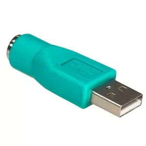 Cable gender changer Akyga AK-AD-14 — USB 2.0 to PS/2, nickel contacts, turquoise