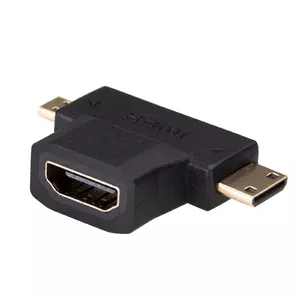 HDMI gender changer Akyga AK-AD-23 — HDMI (male) to miniHDMI/microHDMI (female), black