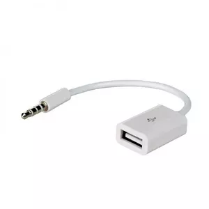 Accessory cable Akyga AK-AD-24 for MP3/MP4 players, white, 0.15 m, dimensions 50×70×10 mm