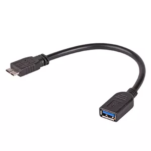 Переходник-удлинитель Akyga AK-AD-30, USB A — Micro-USB B, 0,15 м, чёрный