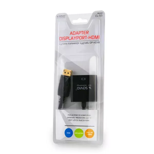 SAVIO CL-55 DisplayPort в HDMI адаптер 0,2 м Photo 2