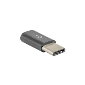 Cable gender changer Akyga AK-AD-46 — USB Micro‑B to USB‑C, nickel contacts, black