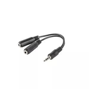 Audio adapter cable LANBERG AD-0024-BK — 0.1 m, 3.5 mm male to 2×3.5 mm female, black