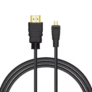 HDMI cable SAVIO CL-39 1 m — Type A (male) to Type D Micro (male), HDMI 1.4, 4096x2160, ARC, Ethernet, gold-plated contacts, black