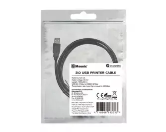 MSONIC Vakoss USB 2.0 kabelis A–B 1.8 m Photo 2