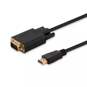 Video cable adapter SAVIO CL-103 — HDMI Type A (male) to VGA D-Sub (male), 1.8 m, HDMI 1.4, 60 Hz, black