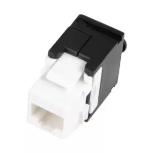 Keystone jack A-LAN MKB-U6-1 — RJ45 U/UTP Cat6, 22/26 AWG, black/white ABS housing