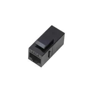 Женский RJ45 разъём A-LAN WTM19, прямой пластиковый кожух, чёрный, защита кабеля