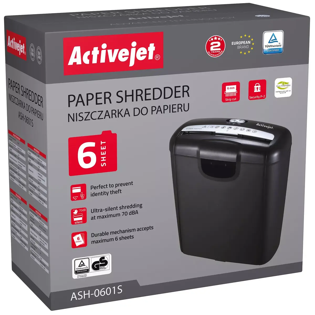 ActiveJet ASH-0601S paper shredder Photo 9